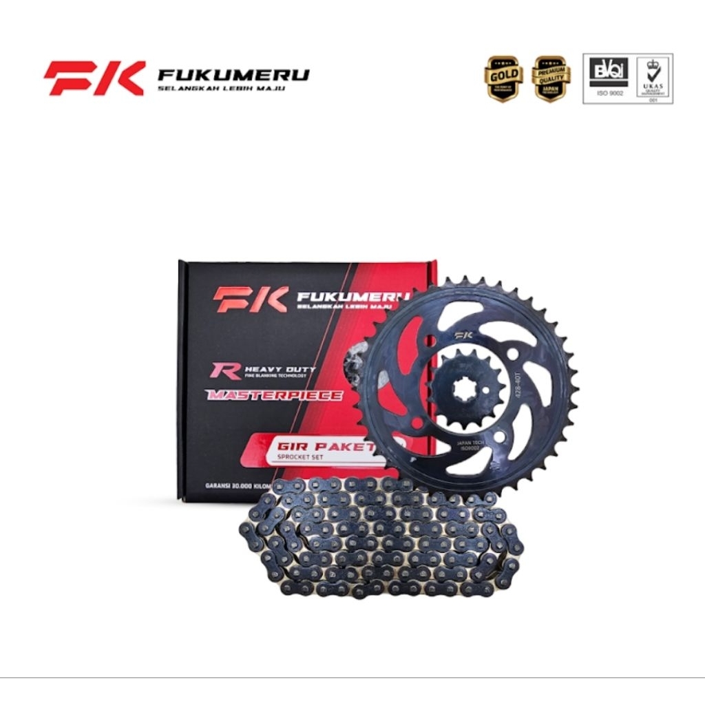 Gear Set Gir Paket komplit CRF 150L ( TRAIL ) 49T-15T 428Hd-130L ( BAJA SEPUH ) Fukumeru Japan Produ