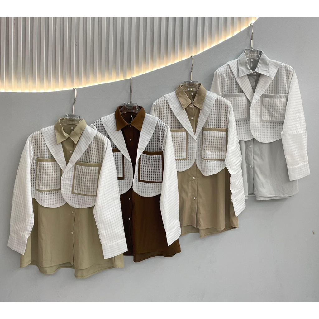 SAHARA TOP / ATASAN KEMEJA VEST WANITA SOFT SUEDE ORGANZA BUSUI