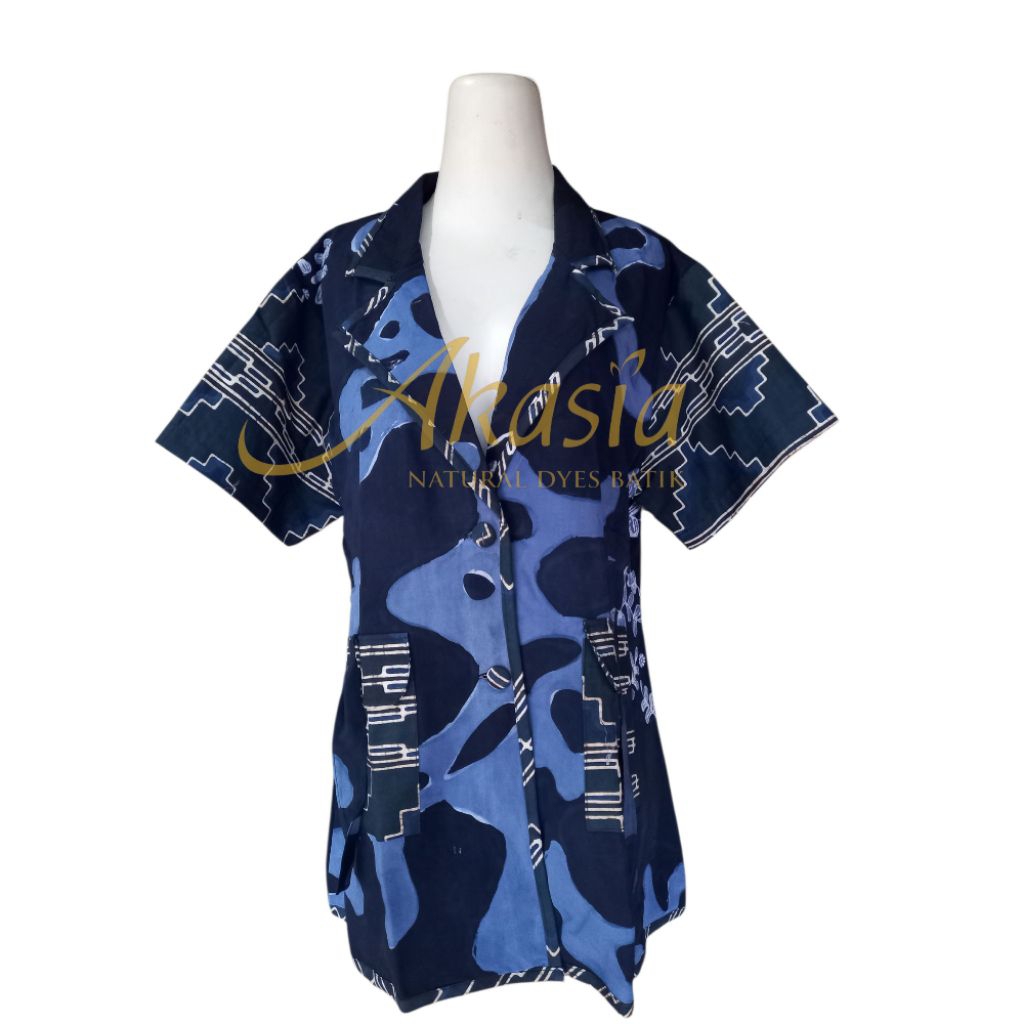 Blouse batik warna alami indigofera