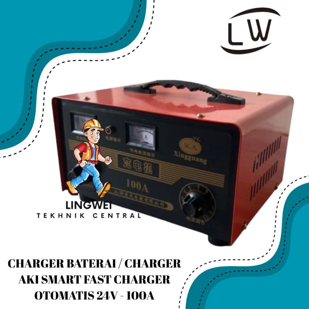CHARGER BATERAI / CHARGER AKI SMART FAST CHARGER OTOMATIS 24V - 100A