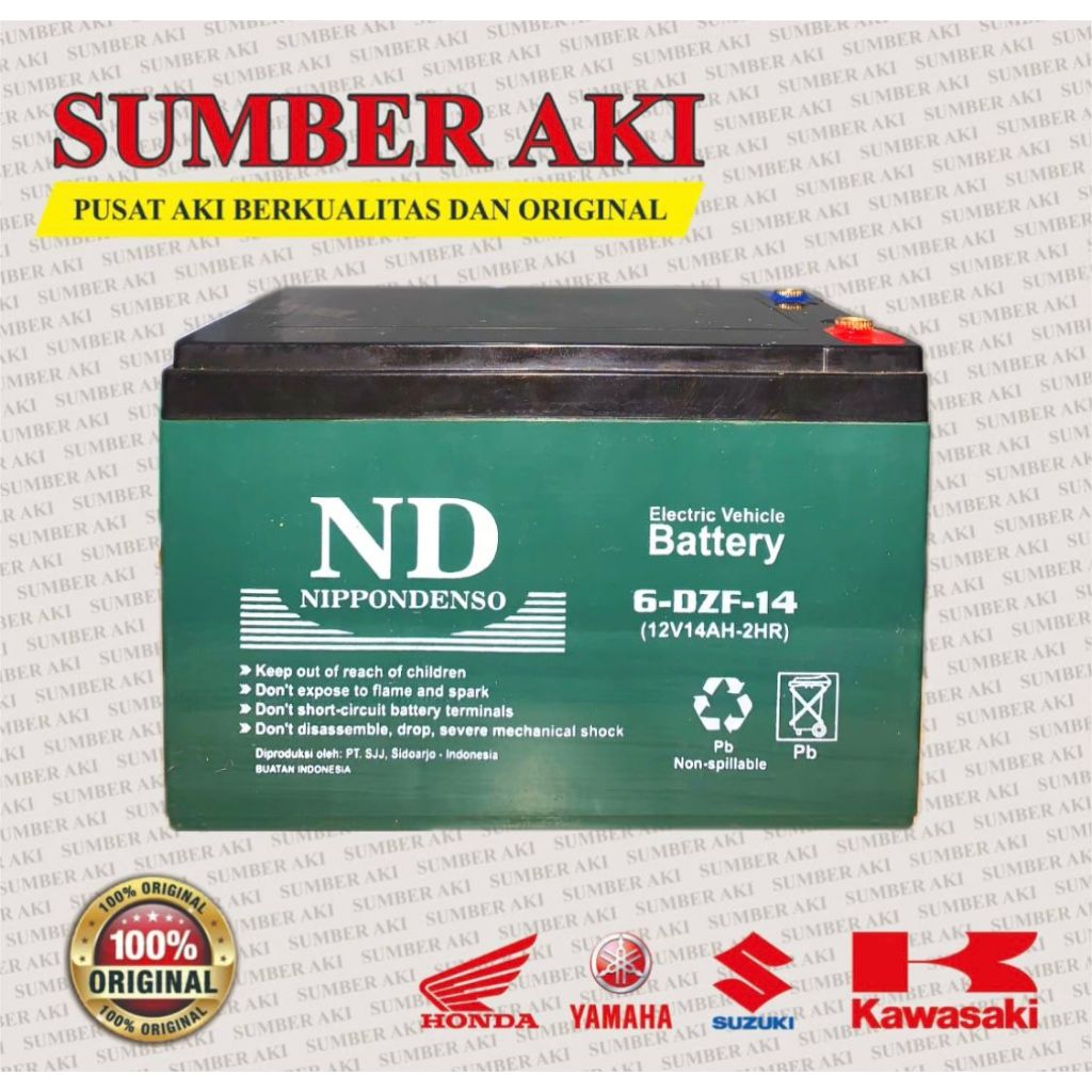 Aki Sepeda Listrik Nippondenso 12V 14Ah