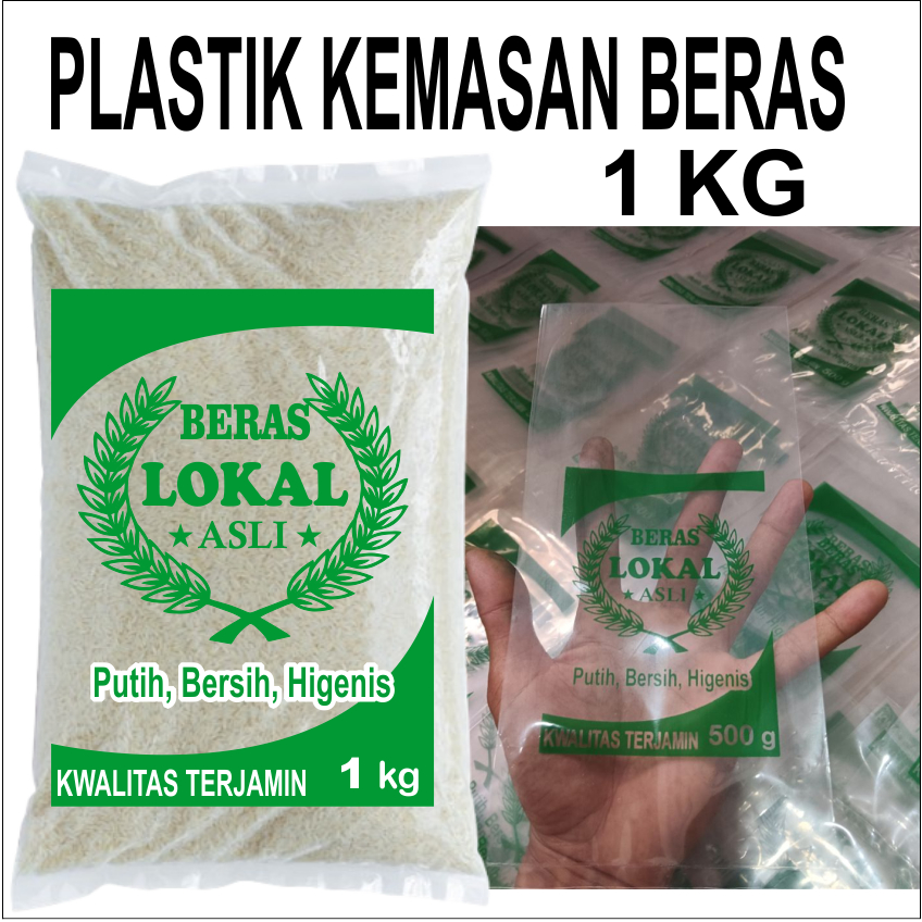Plastik Beras 1Kg Isi 100 Lembar / Plastik Kemasan Beras 1Kg / Plastik beras sablon