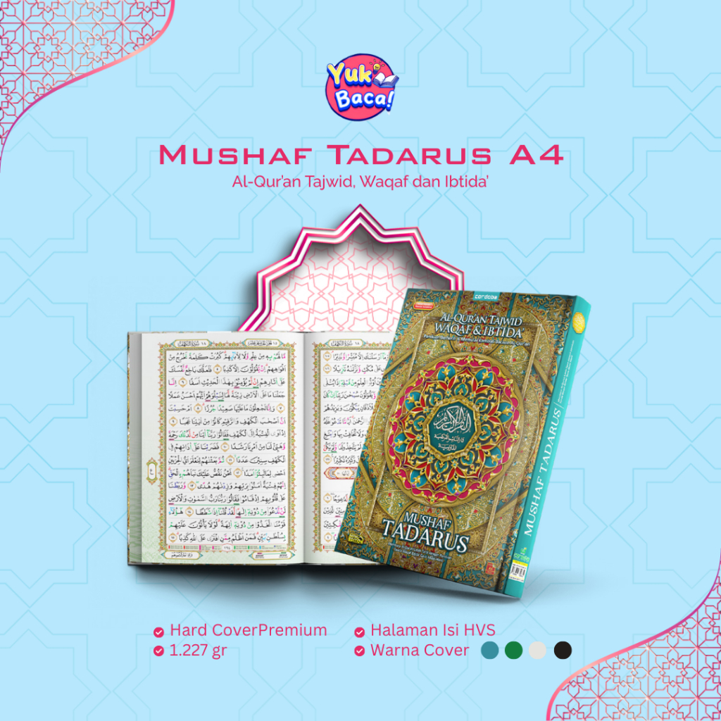 Cordoba - Al Qur'an Cordoba Tadarus Tajwid Waqof dan Ibtida Ukuran Jumbo A4 Quran Cordoba Tanpa Terj