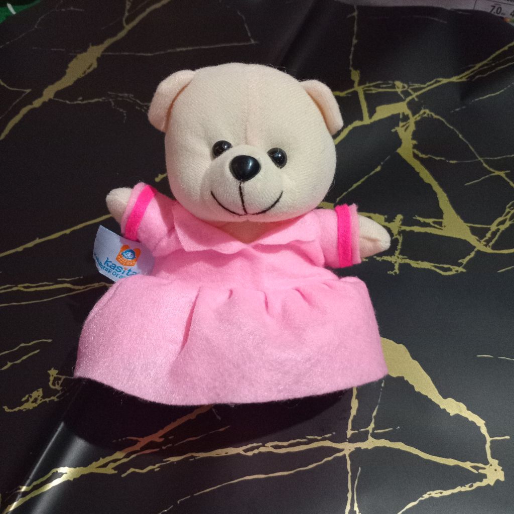 Boneka Beruang Mini Kostum Dress Pink 15 Cm KASITA