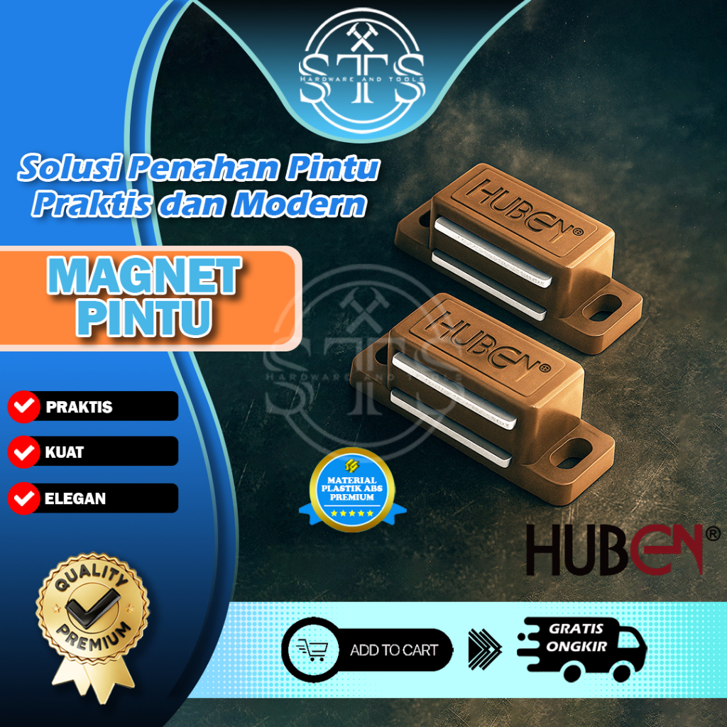 Magnet Pintu Lemari Kayu [[ HUBEN]]  MP33  Magnetic Door Stopper Wood Cabinet Catches Putih Coklat U