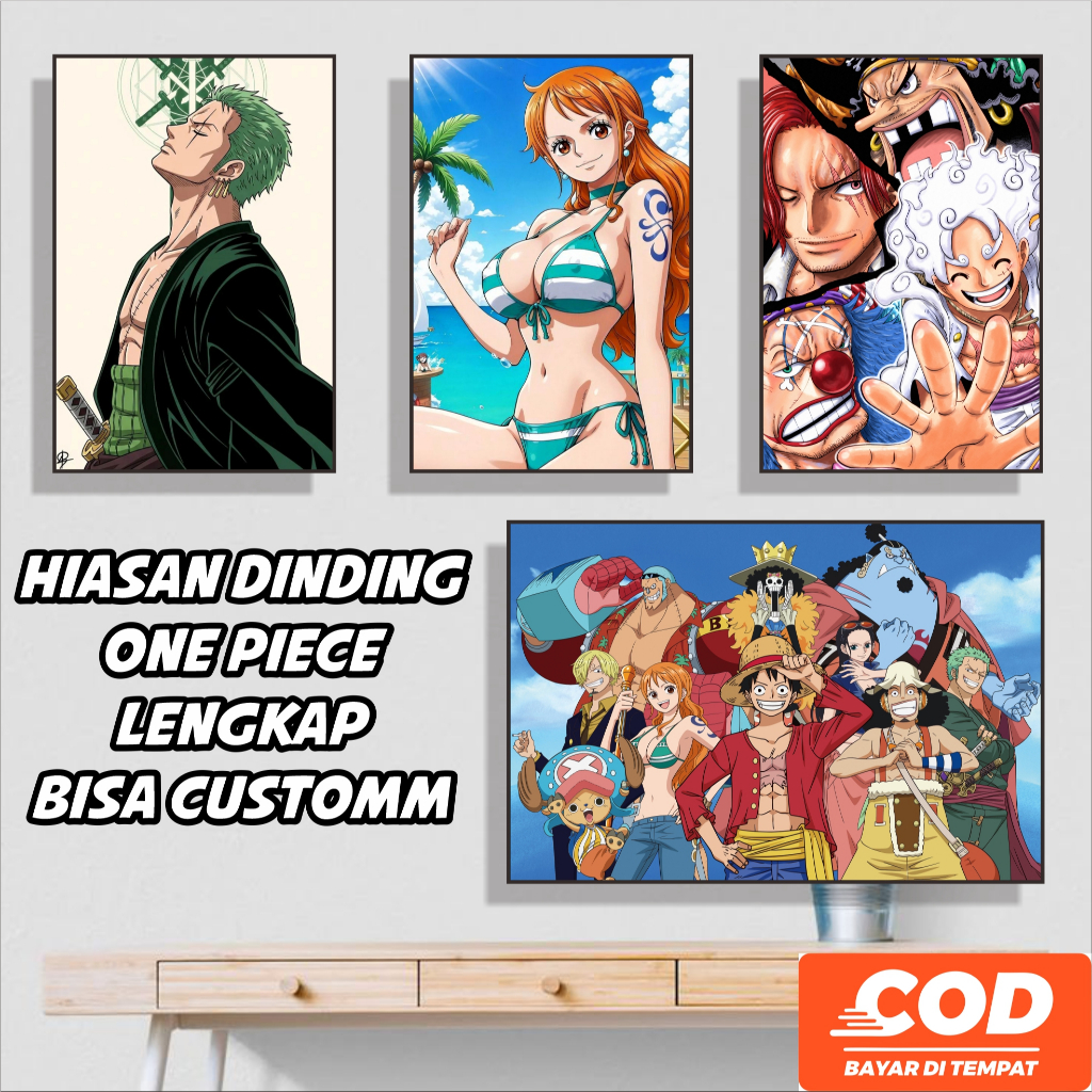 Hiasan Dinding ONE PIECE Monkey D. Luffy Anime One Piece Lengkap Hiasan Dinding Keren Plus Bingkai M
