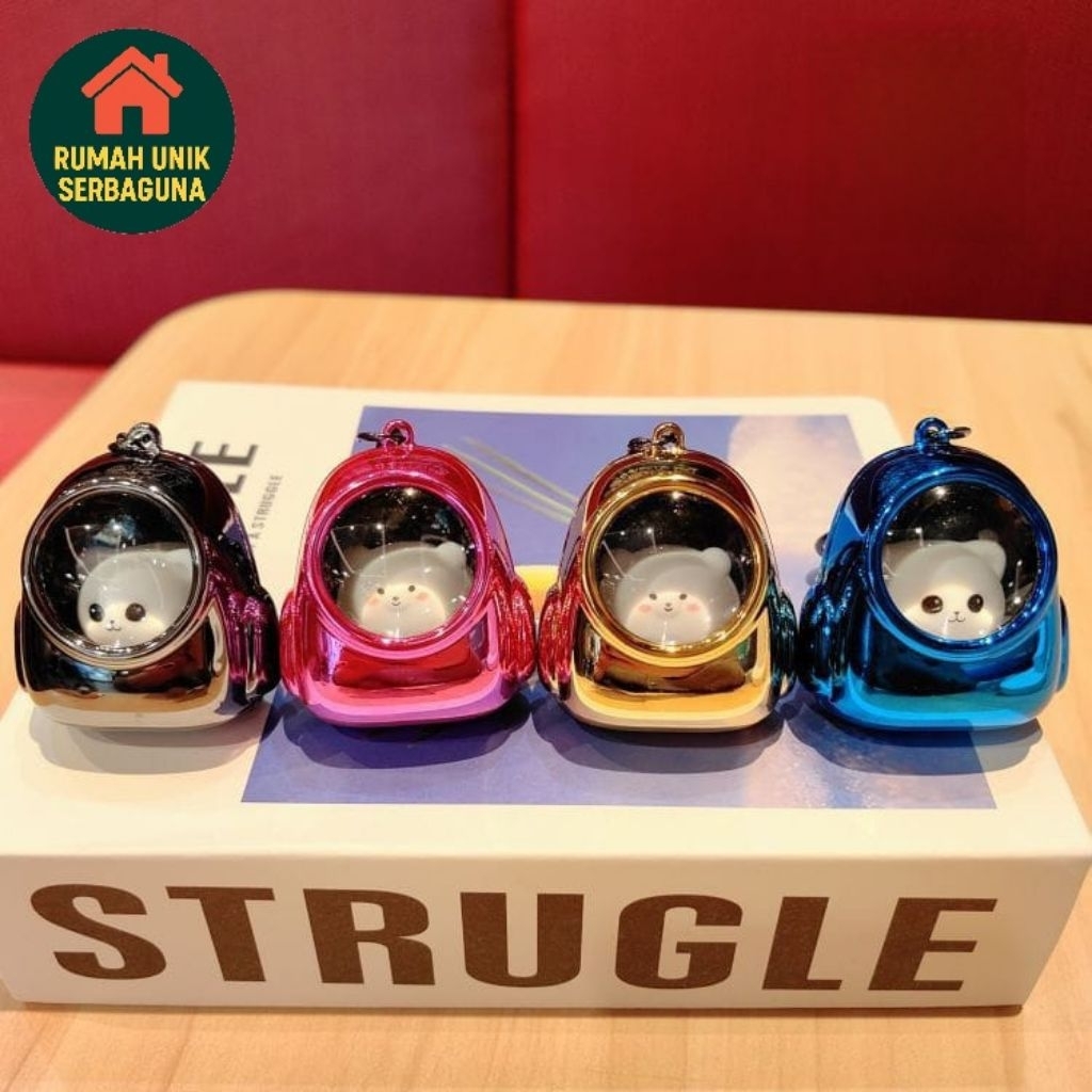 Gantungan Kunci Backpack Cat Bear Glossy / Gantungan Tas 3D/Gantungan kunci pasangan/Gantun...