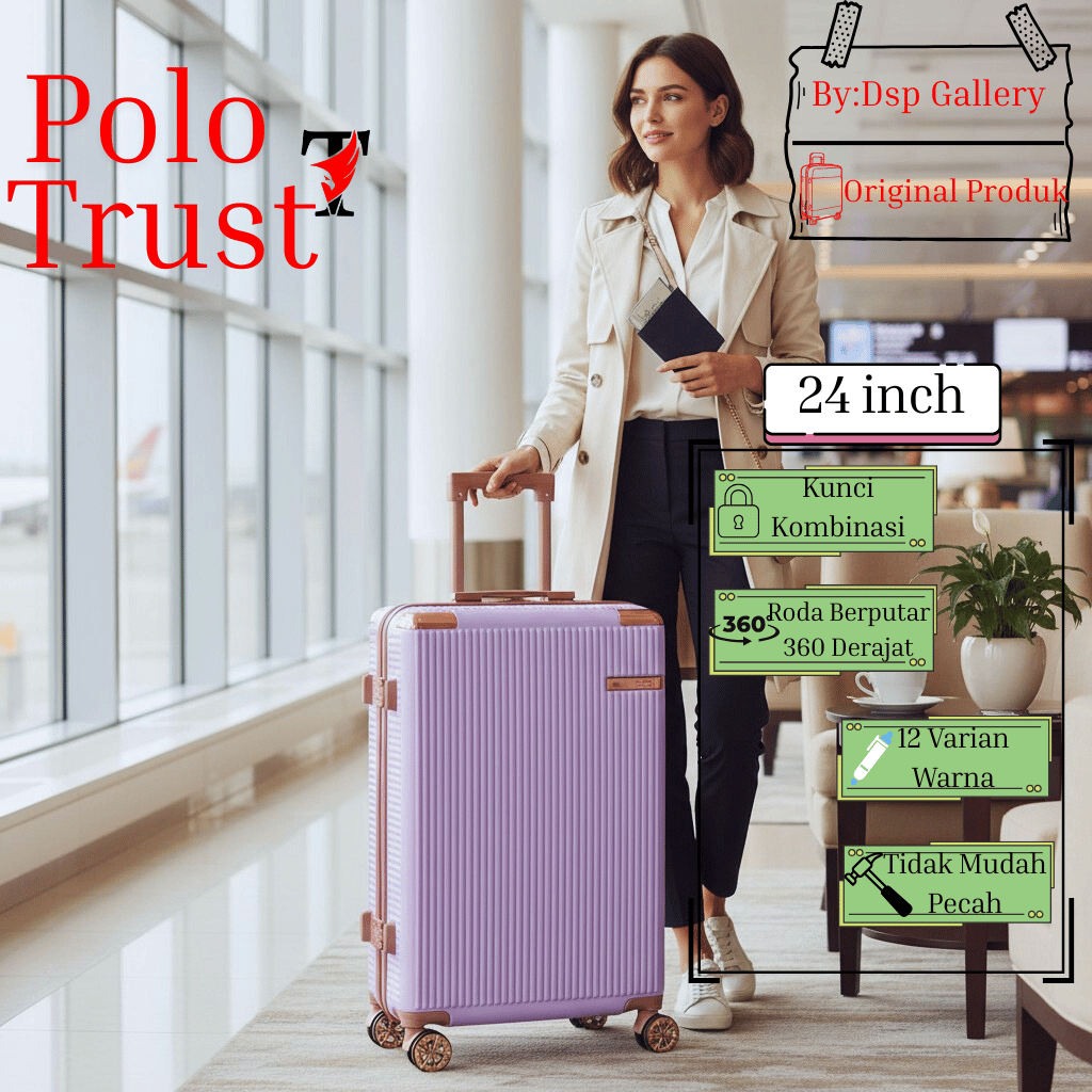 PROMO KOPER 24INCH POLO TRUST 7805 BISA COD KOPER BAGASI BAHAN PC