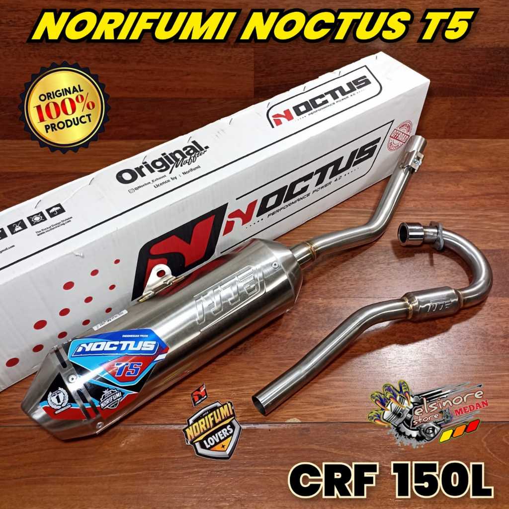 KNALPOT NORIFUMI NOCTUS T5 CRF 150L FULL SYSTEM STAINLESS ORIGINAL NORIFUMI