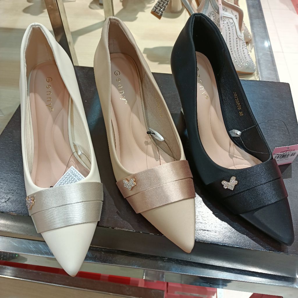 sepatu wanita fantofel heels 7cm GENNY original