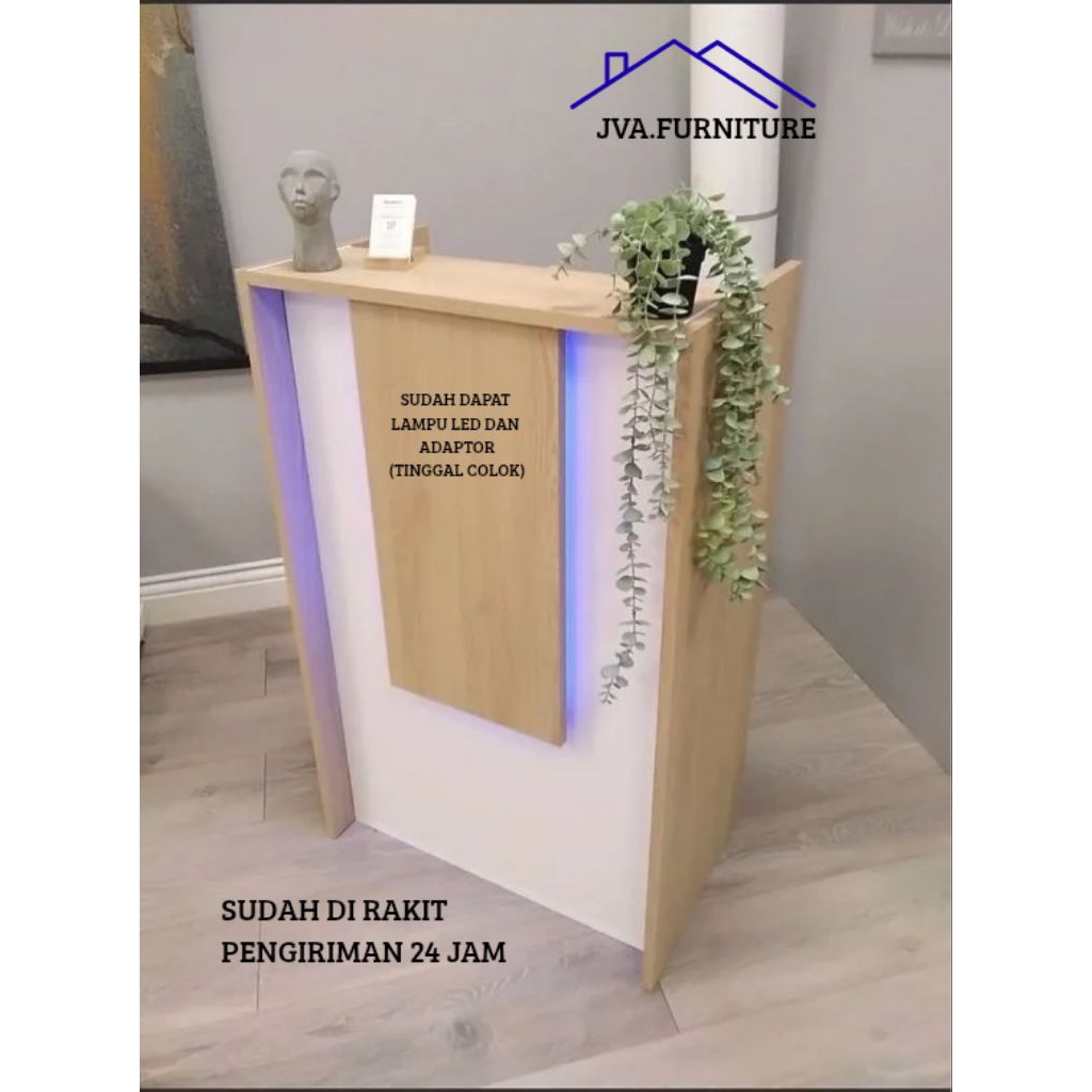 MEJA KASIR RESEPSIONIS MEJA PELAYANAN TOKO BUTIK TERBARU MINIMALIS MODEREN