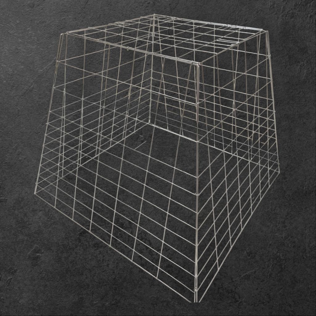 Kandang Ayam Jago Piramid & Kotak Lipat Besi Galvanis Silver Besi Besar & Tebal