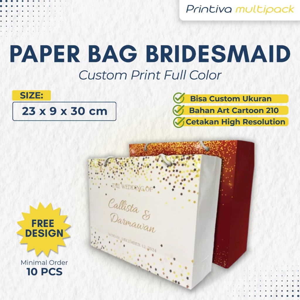 Paperbag Bridesmaid Custom Paper Bag/ Custom Paperbag Souvenir