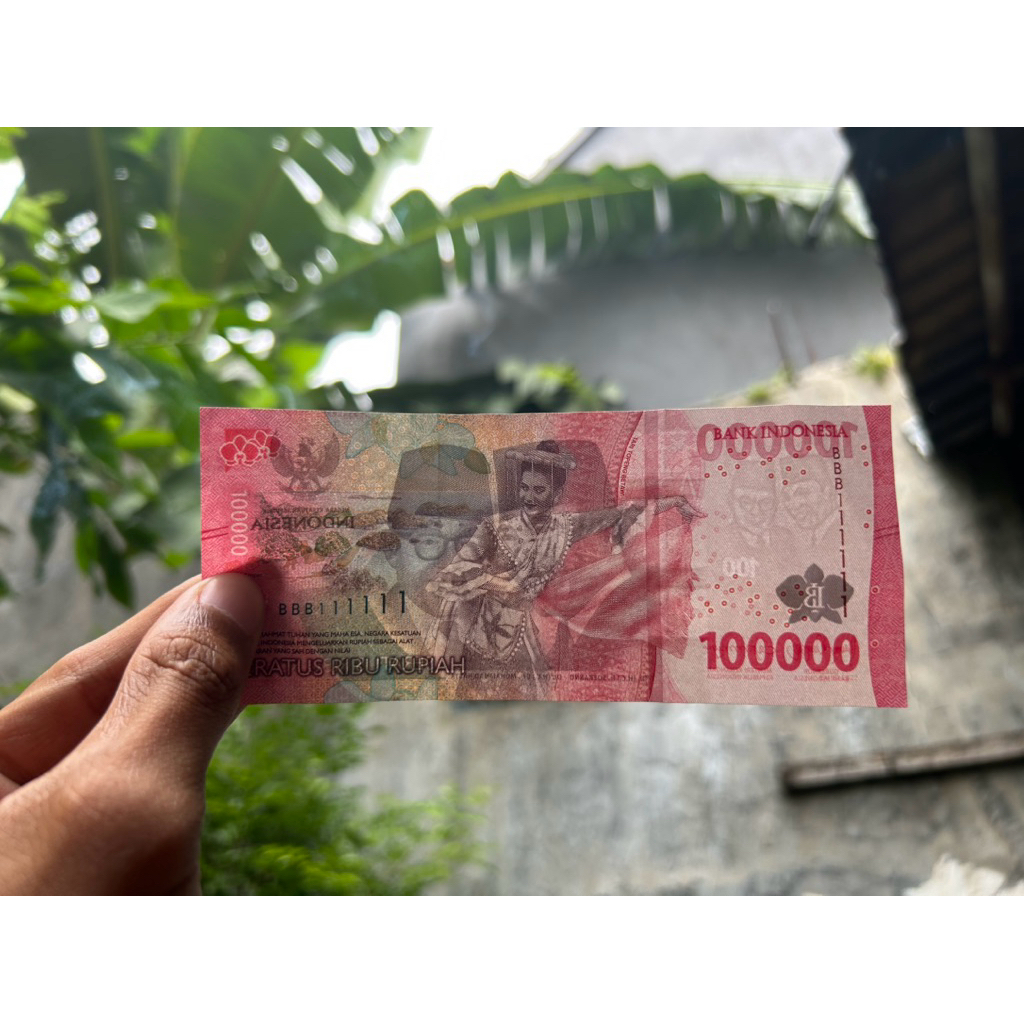 UANG 100.000 SERI CANTIK BBB111111