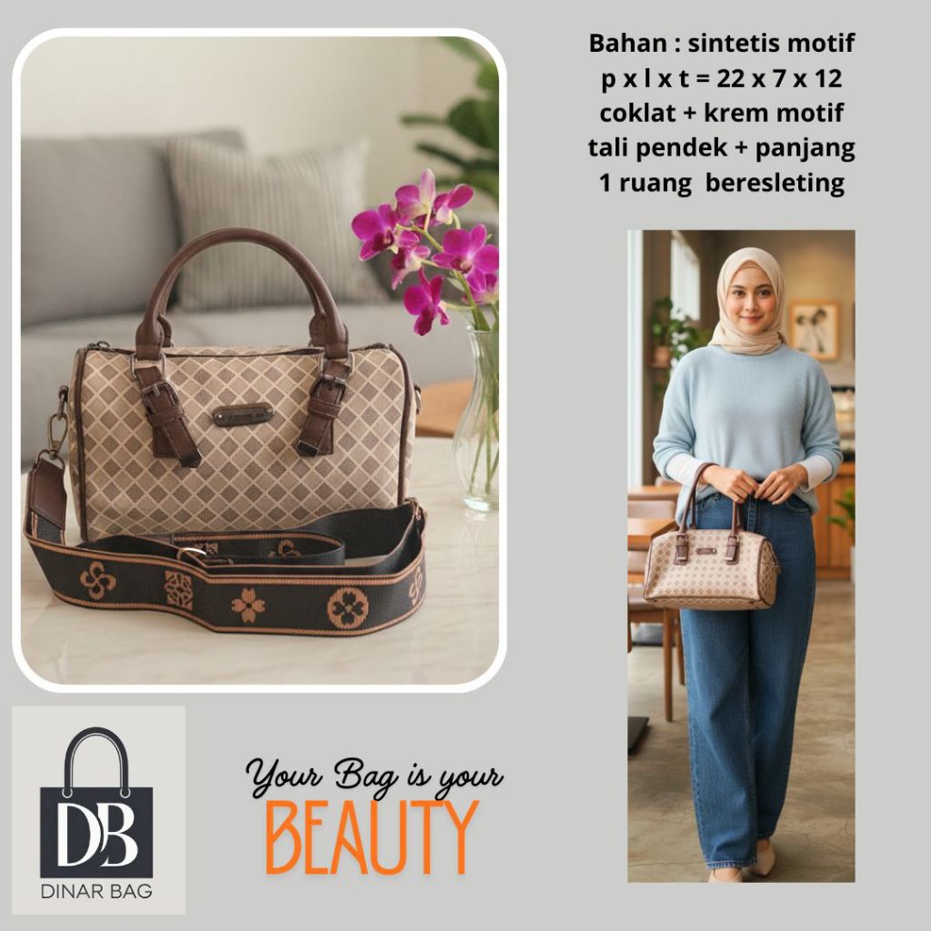 Dinar Bag | Mini travel bag tas kosmetik tas tabung tas selempang wanita motif 04