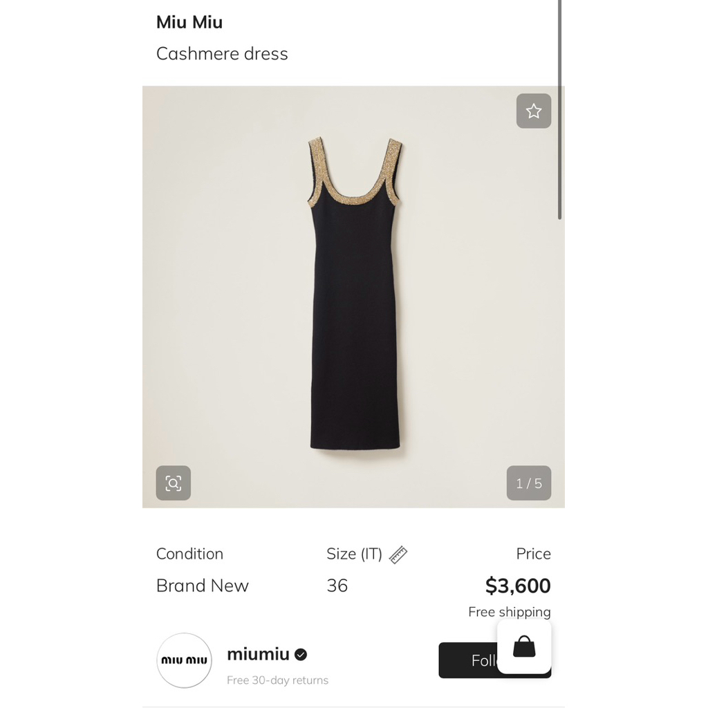 miumiu" dress knit with logo