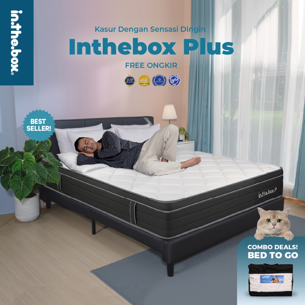 [PROMO] Kasur INTHEBOX PLUS (Plush Top) | GRATIS Kasur Bed To Go + Bantal | Ukuran Kasur 90x200, 100