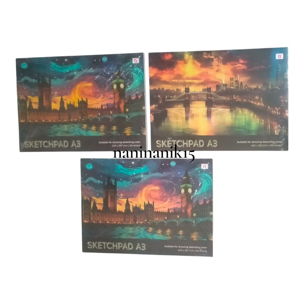 SKETCHBOOK A3 BUKU GAMBAR TEBEL UKURAN A3 ISI 50 KEMBAR