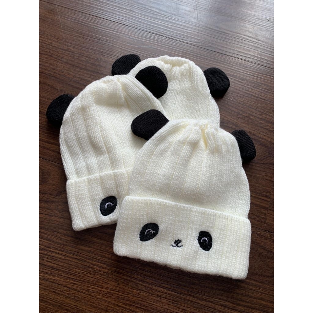 Kupluk Panda Bayi - 5 Tahun / Topi Anak Premium Perempuan Laki Laki Beanie Rajut Aksesoris