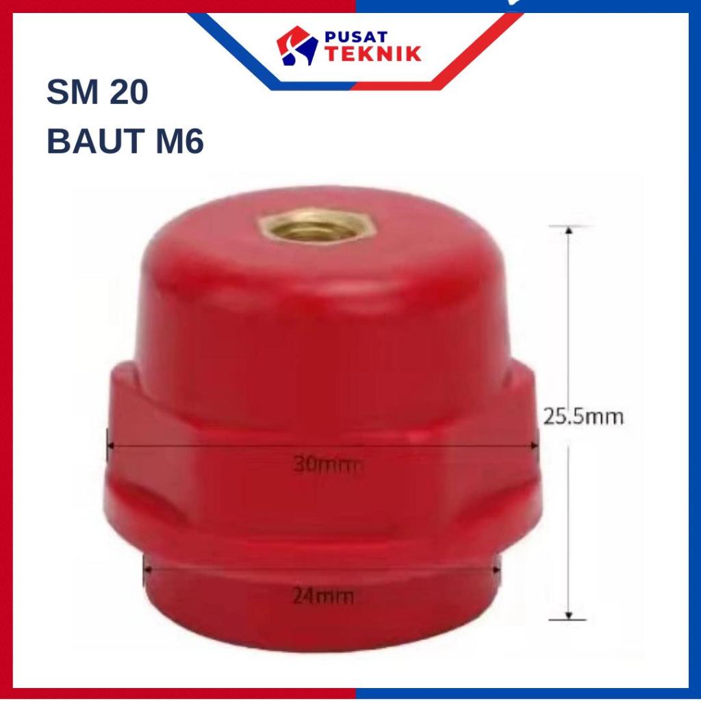 Isolator Busbar Merah SM 25-6 Busbar Isolator SM 25-6 Baut M6