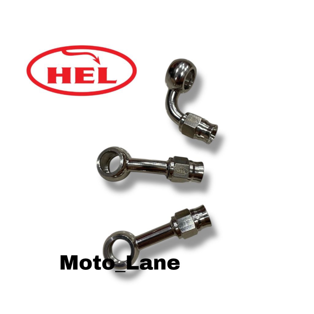 Nepel Fitting Banjo Selang Rem Motor HEL Bahan Stainless Steel 0/45/90 Derajat Universal Motor