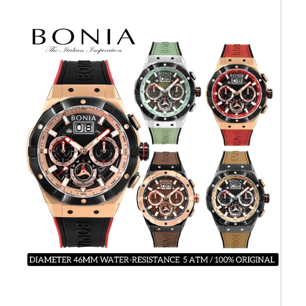 Jam tangan Pria Bonia Bnb10808 series Bonia Original b10808 Rubber watch original jam tangan Chronog