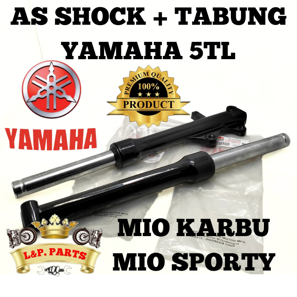AS SHOK DEPAN SET TABUNG YAMAHA 5TL MIO KARBU SPORTY KUALITAS ORIGINAL ORI YAMAHA YGP SANGAT BAGUS P