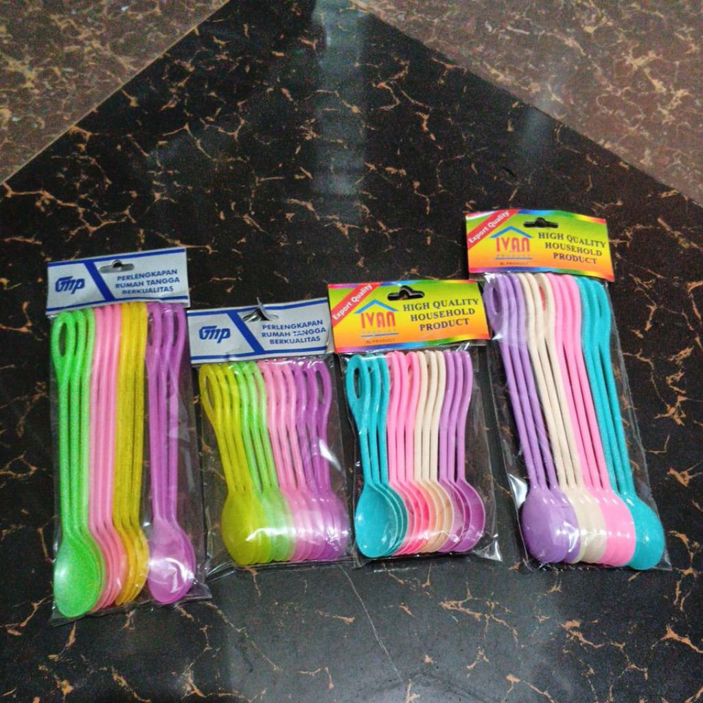 [ 12 Sendok ] Sendok plastik Tebal Merk Ivan & GMP | Sendok es plastik | Sendok Jus Plastik | Sendok