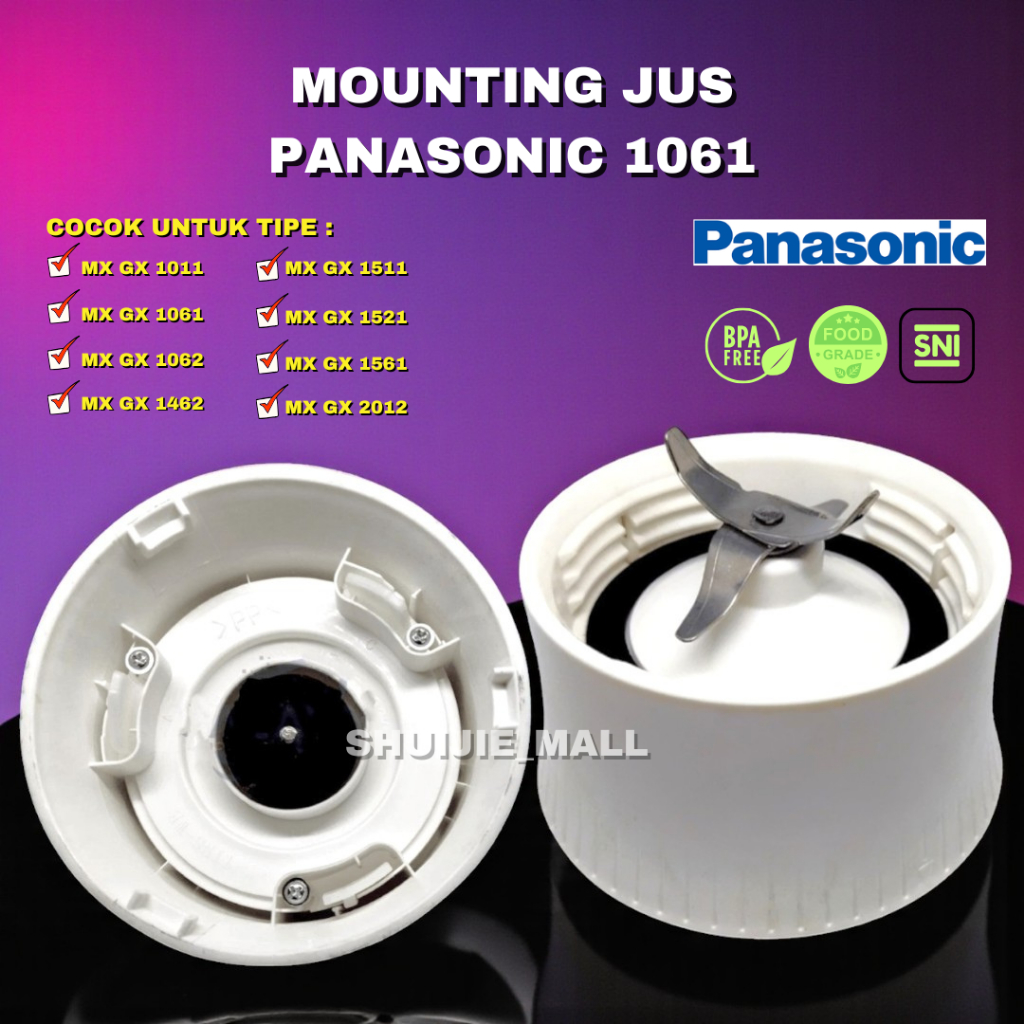MOUNTING BLENDER PANASONIC 1061 DENGAN GEAR KARET & MATA PISAU STAINLESS – SPAREPART PENGGANTI KUAT,