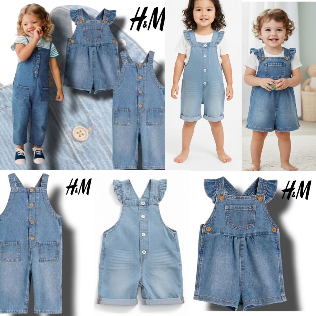 Overall denim anak perempuan/Unisek  merek hm