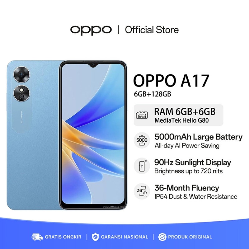 HP OPPO A17 RAM 4 GB ROM 64 GB [Oppo A17 4/64 GB] GARANSI RESMI