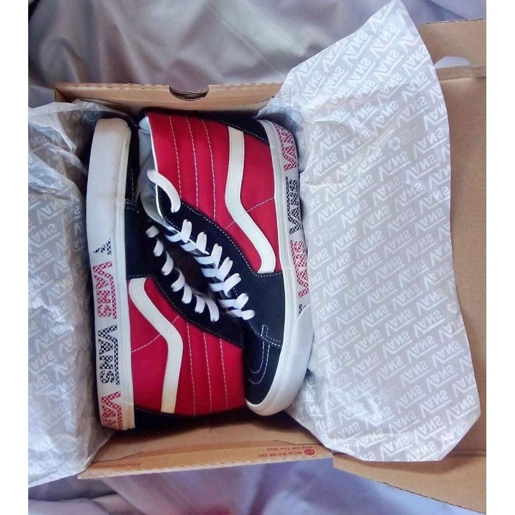 Vans SK8HI Racing Red Logo Black