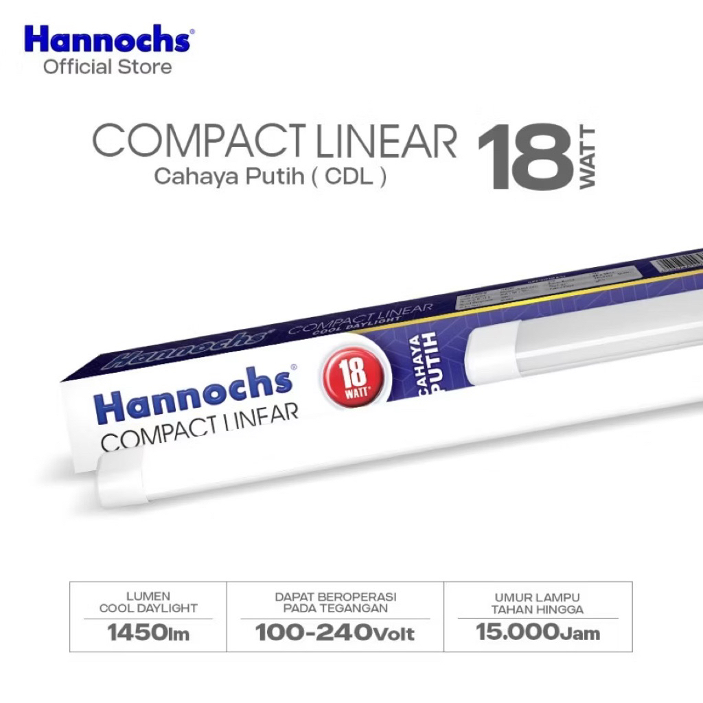 Lampu Hannochs Compact Linear 18 Watt / 36 Watt (Cahaya Putih / 6.500K)