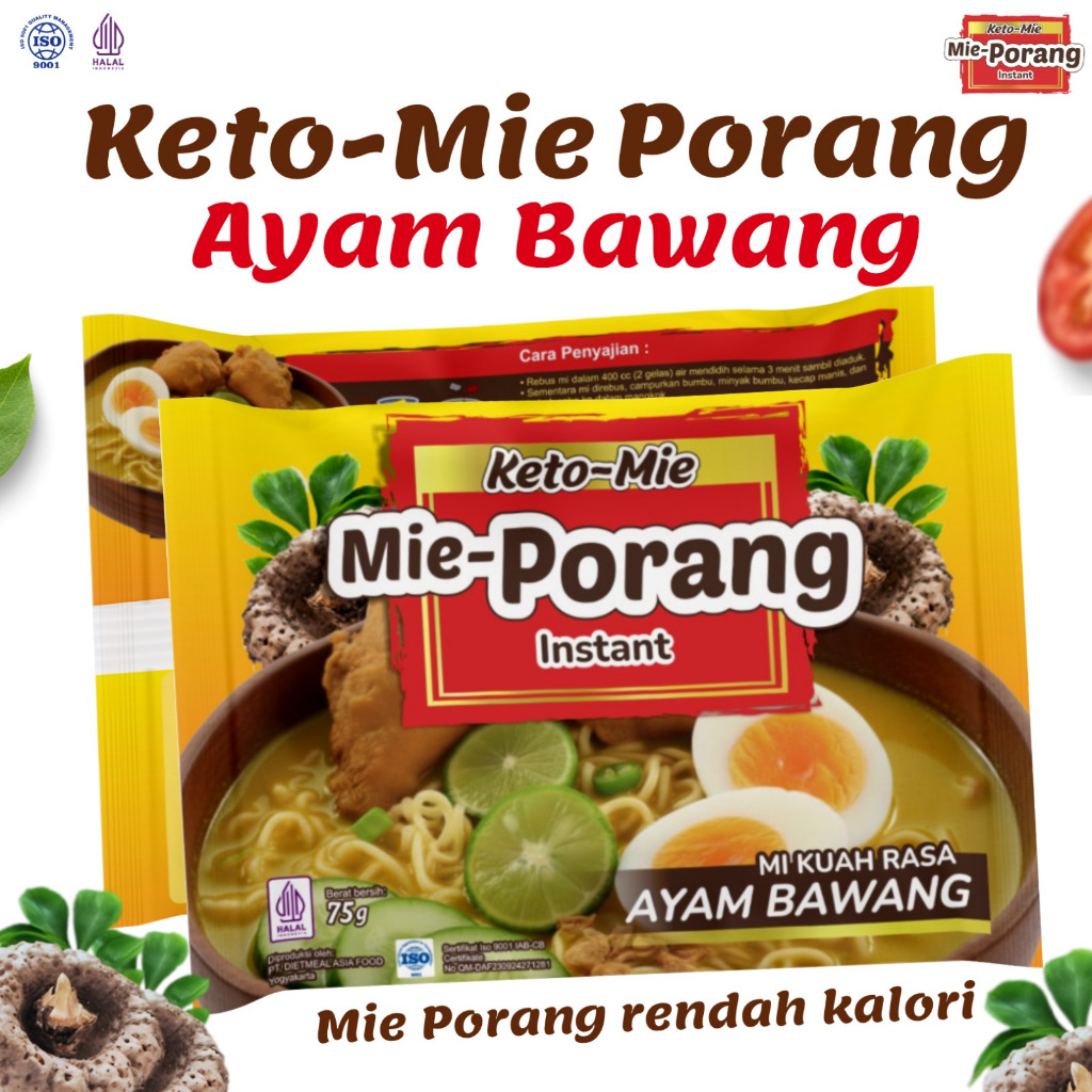 Mie Porang Shirataki KETO MIE bumbu Ayam Bawang NON MSG