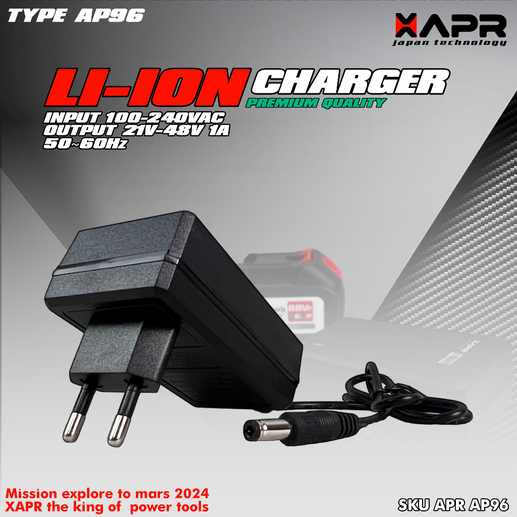 PROMO CHARGER CAS BOR GERINDA IMPACT BATERAI XAPR TYPE AP96 CORDLESS APR MAKITA DEWALT MAKTEC