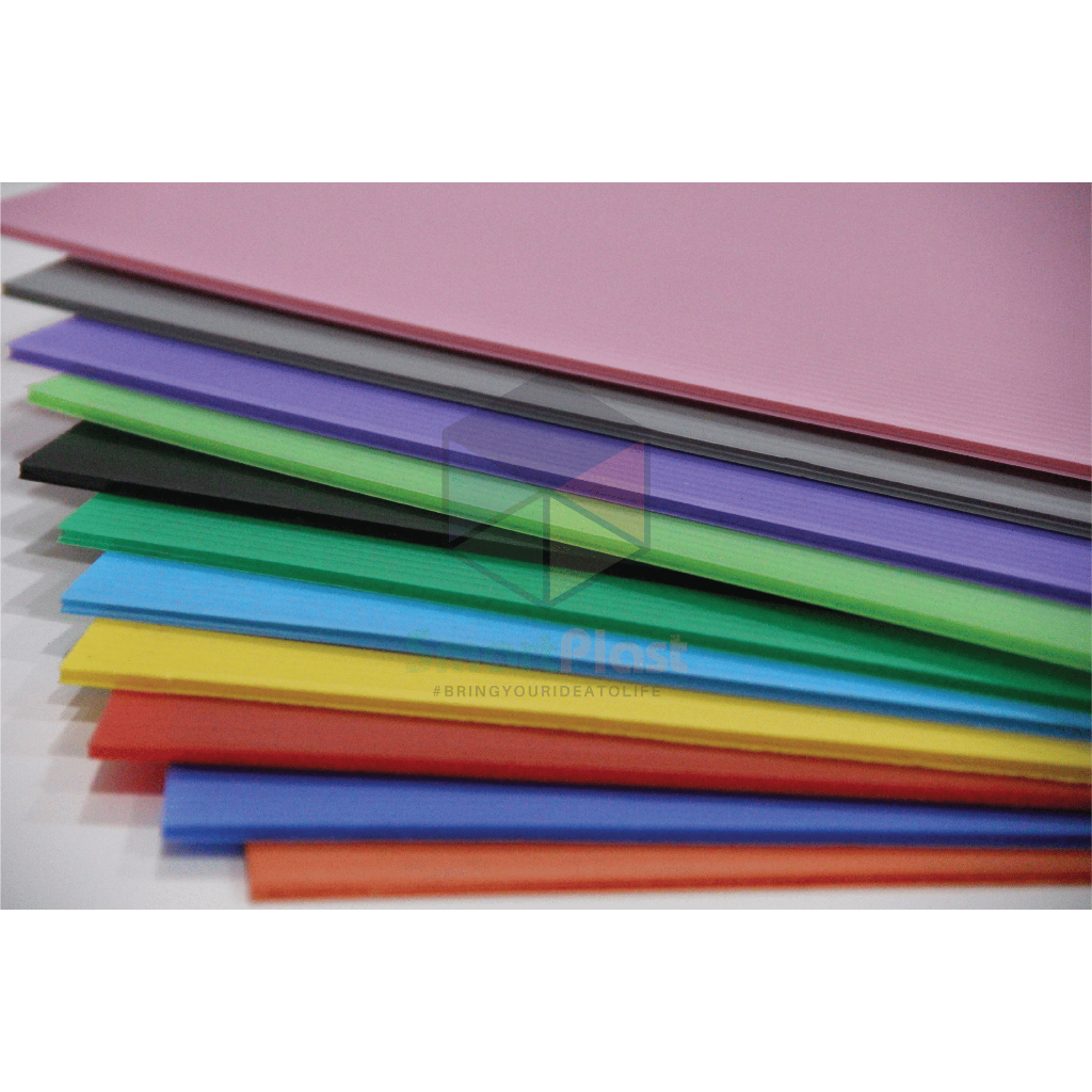 Lembar Karton Plastik PP Corrugated Uk. 23 x 43 cm (min order 5 pcs, bisa mix warna)
