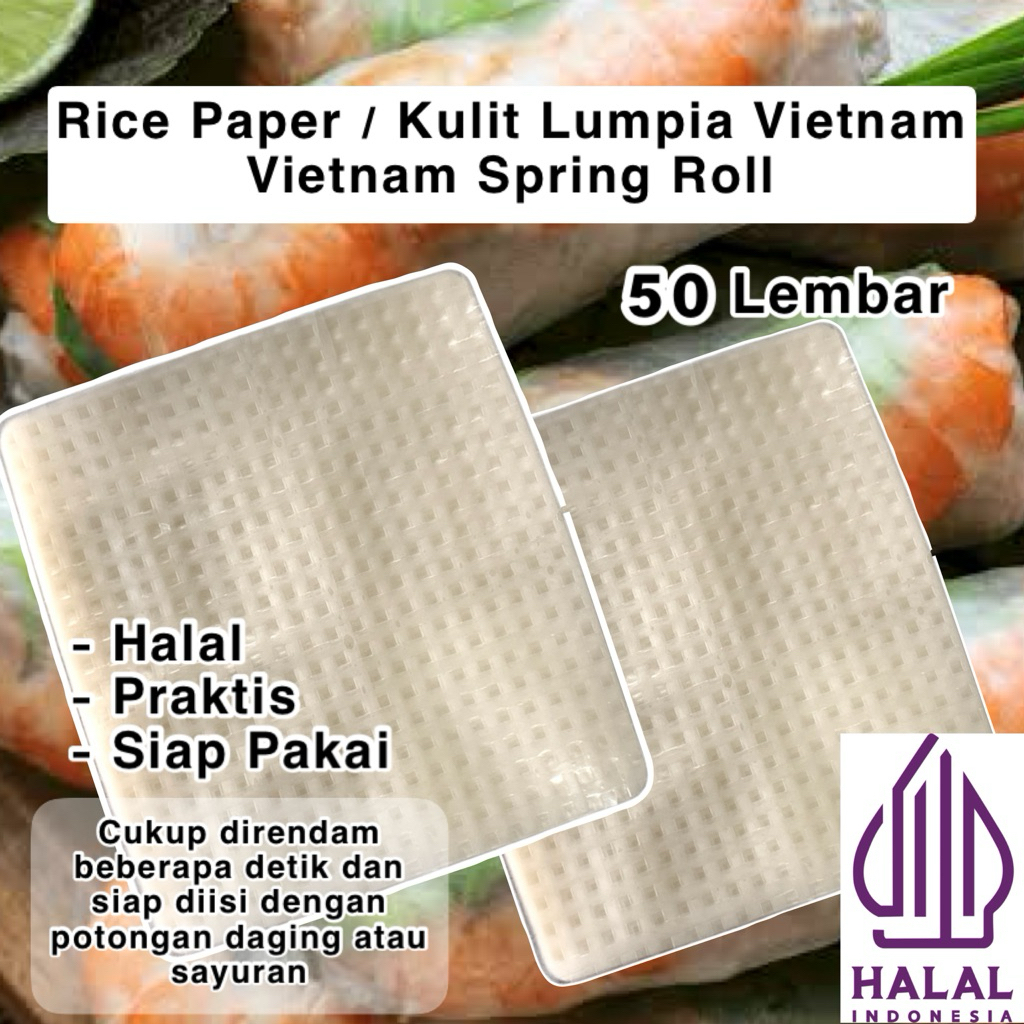 Rice Paper | Vietnam Spring Roll | Kulit Lumpia Vietnam 50 lembar Halal