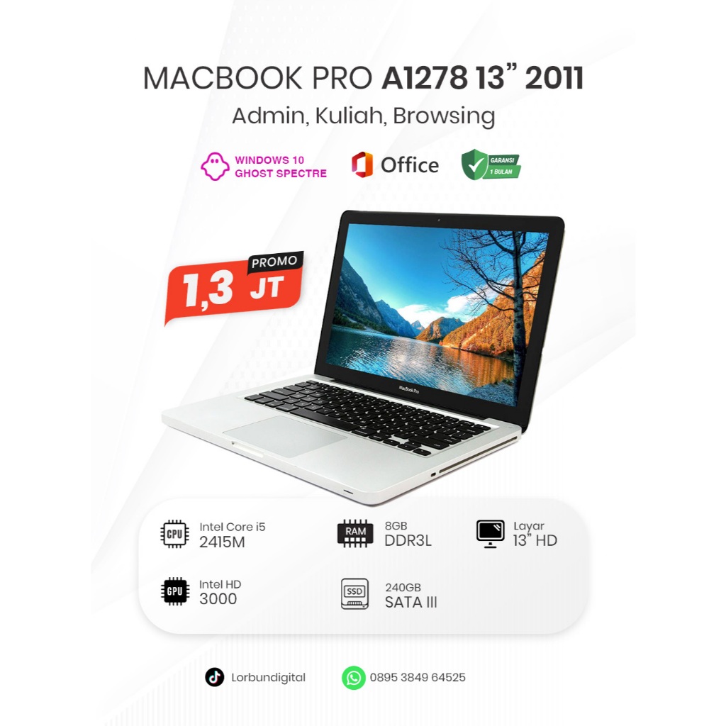 MacBook Pro A1278 I5 8G 256GB Second 90% New
