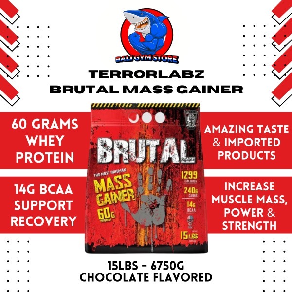 Terror Labz Protein Mass Gainer 15lbs Bulking Weight Gain Chocolate