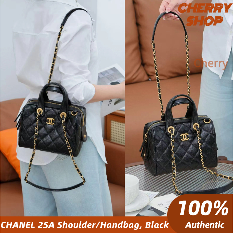 CHANEL 25A Shoulder/Handbag, Black / Tas Bahu/Tangan CHANEL 25A, Hitam