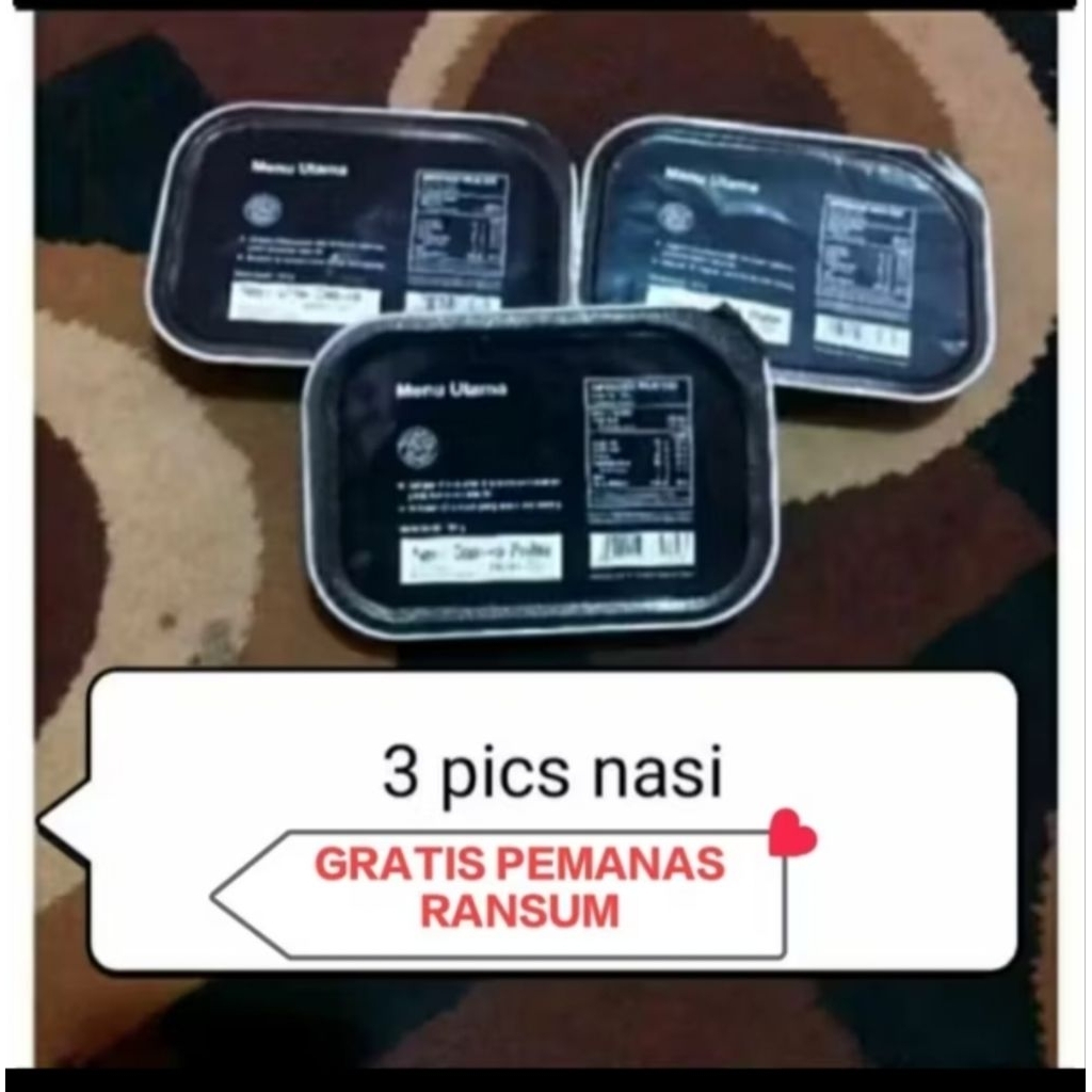 PROMO RANSUM TNI MAKANAN  SIAP SAJI GRATIS PEMANAS RANSUM 1 PACK  3 NASI EXP 2026