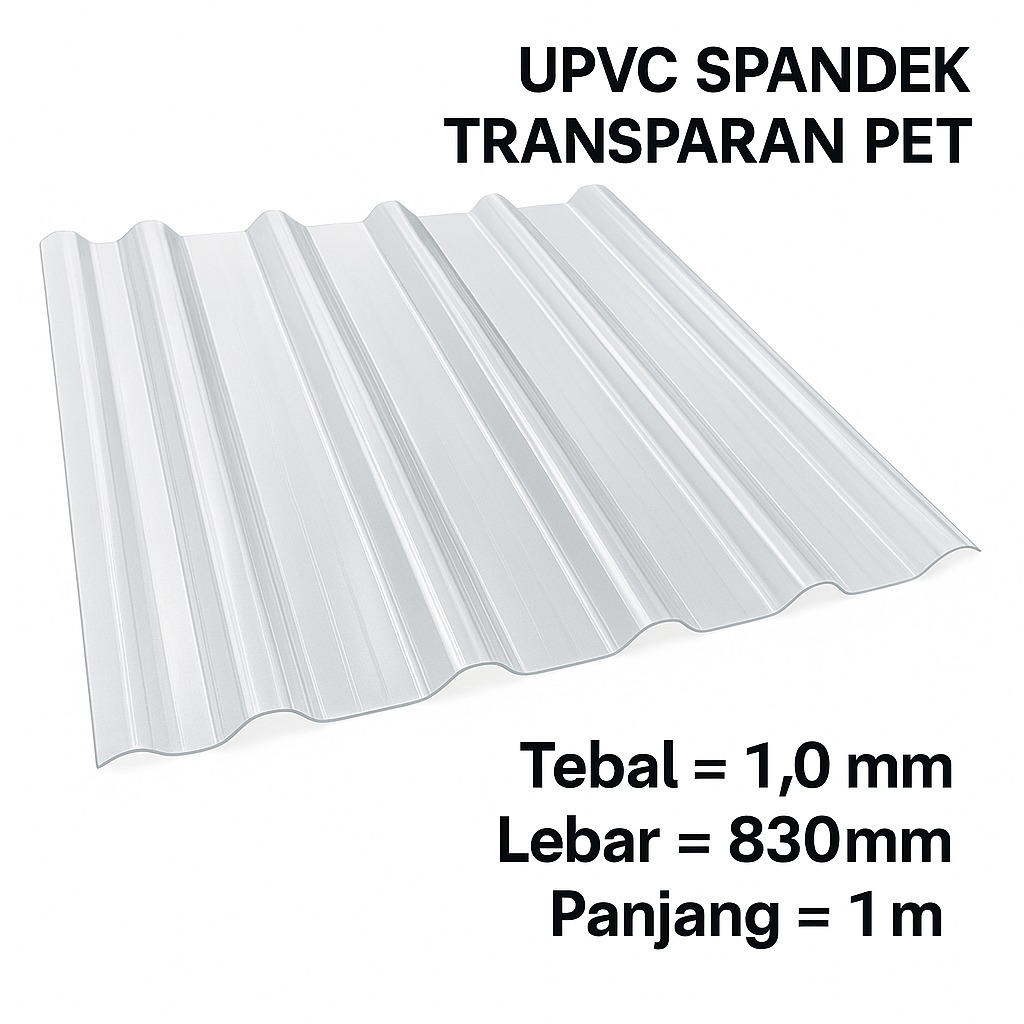 DURAVER SPANDEK TRANSPARAN PET 1.0MM Anti Pecah & UV Guard Pencerah Alami untuk Kanopi Teras Atap Pe