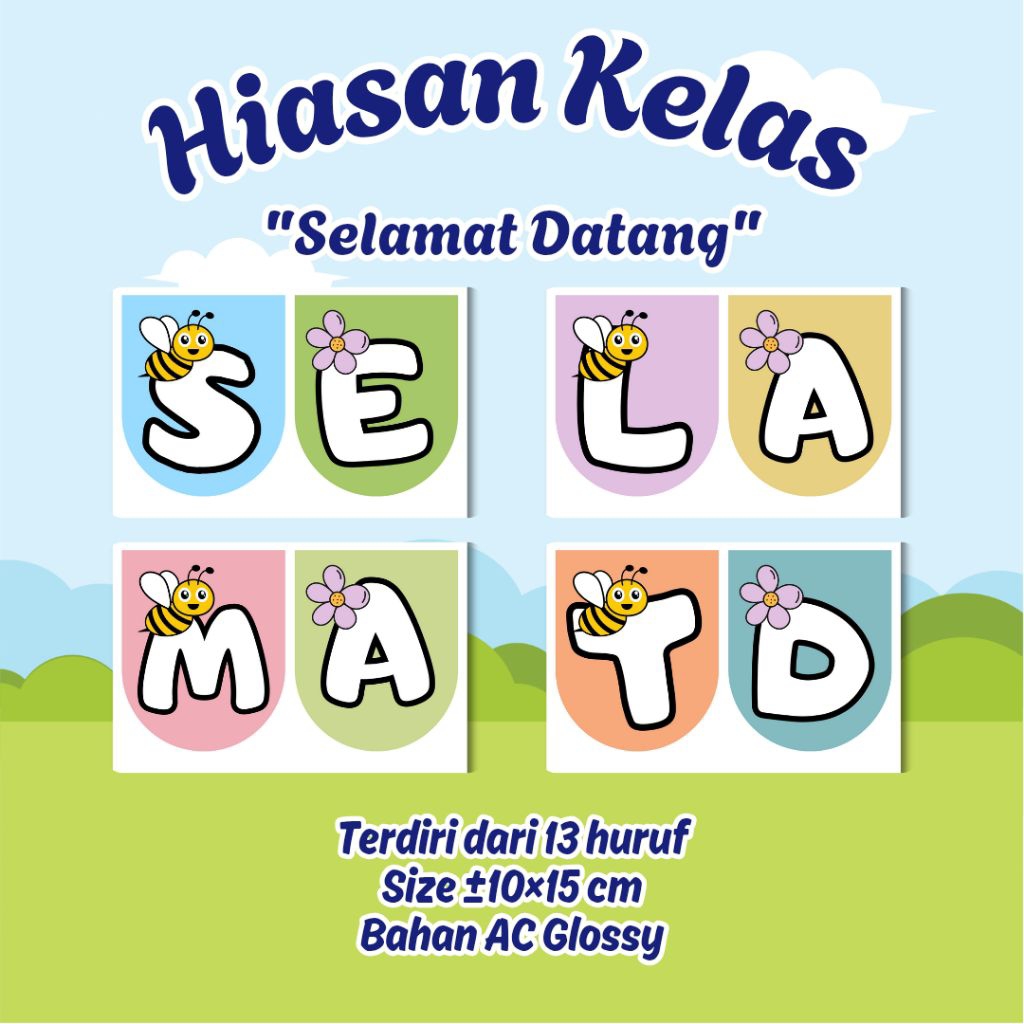 [Hiasan Kelas] - Hiasan Selamat Datang | Dekorasi Kelas