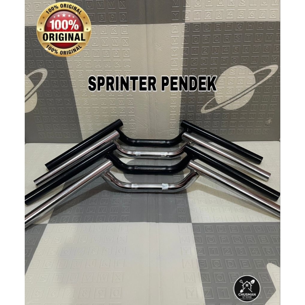 STANG SETIR SPRINTER PENDEK HEREX HITAM/CROM CB/GL/MP/TIGER/BYSON/SCOPPY/BEAT DLL