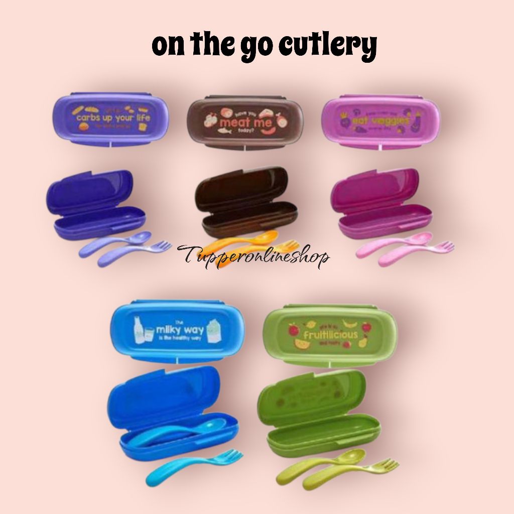 Feeding cutlery tupperware cutlery on the go sendok makan anak set