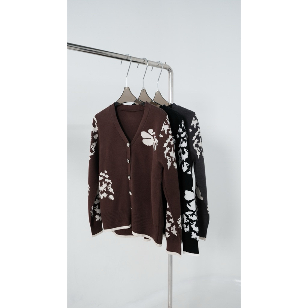 CALAYA | FLORAL CARDIGAN LONGSLEEVE | KARDIGAN RAJUT