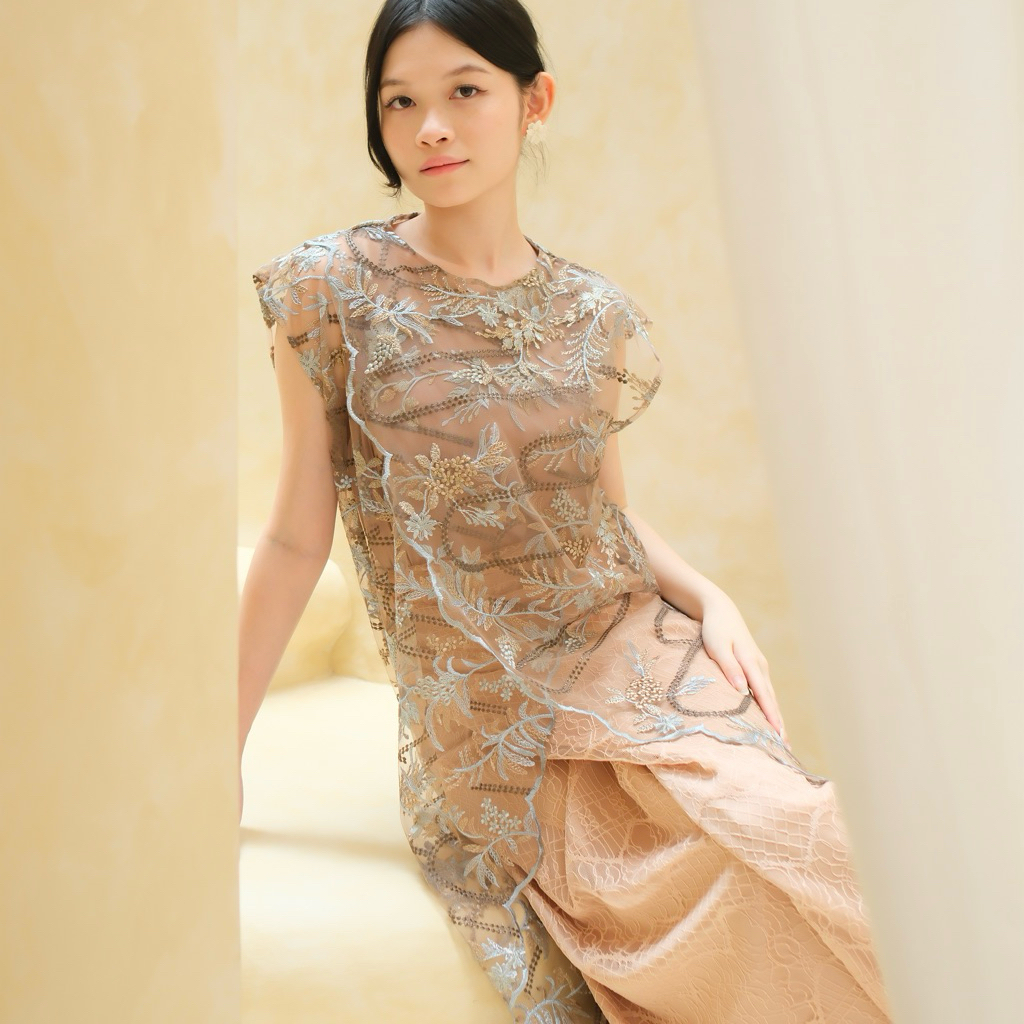 ASHA TUNIK | mewah cantik elegan kondangan pesta kekinian brokat lace