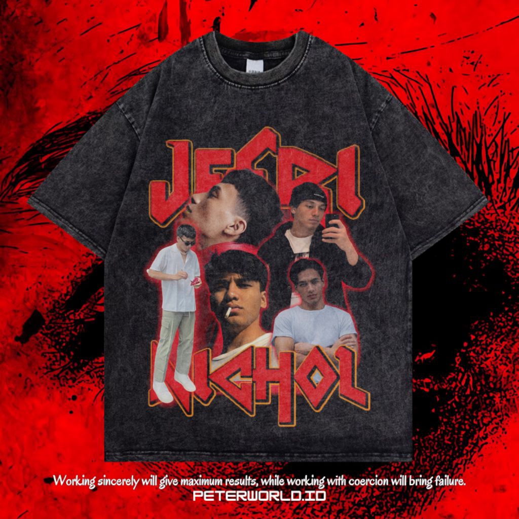 Kaos Jefri Nichol Oversize Washing Vintage Tee | Kaos Oversized | Kaos Washing | Oversized T shirt |