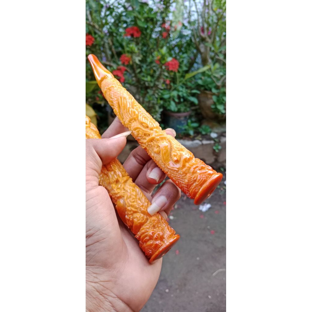 Luxiastore_ Once Pipa Gading Cangklong Sarigading Ukir Naga 17Cm Detail