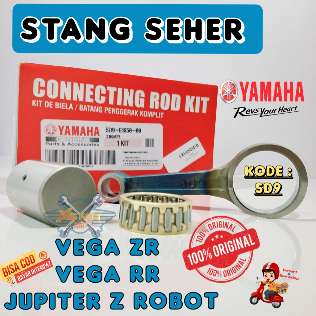 ORI STANG SEHER SET 5D9 ASLI ORIGINAL YAMAHA VEGA ZR , VEGA RR , JUPITER Z ROBOT SETANG PISTON SEKER